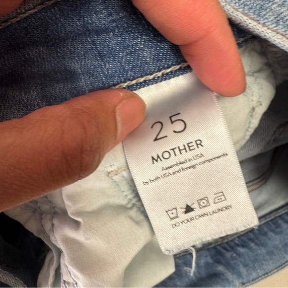 MOTHER Insider Crop Step Fray Jeans Blue Size 25 Raw Hem Some Marks - Picture 14 of 16
